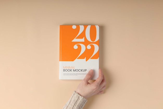 Book mockup with minimal design