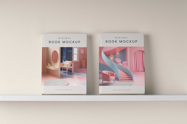 Book mockup with minimal design