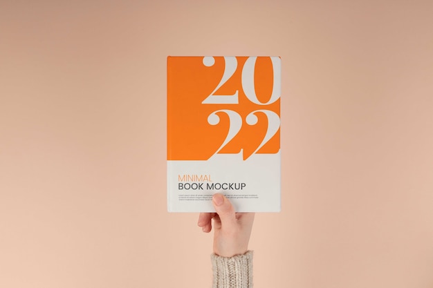 PSD book mockup with minimal design