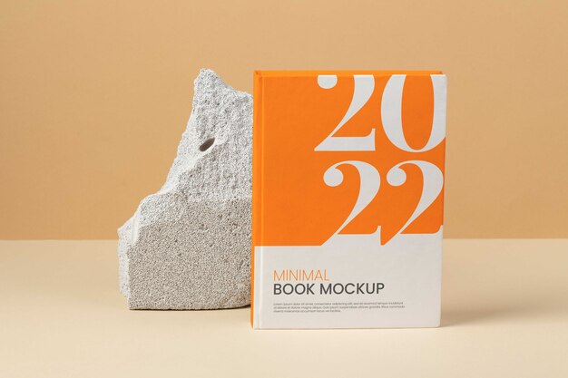 Book mockup with minimal design