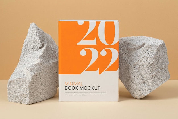 PSD book mockup with minimal design