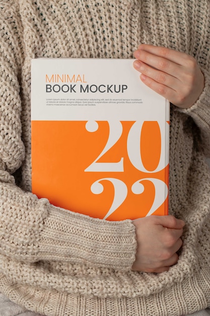 PSD book mockup with minimal design