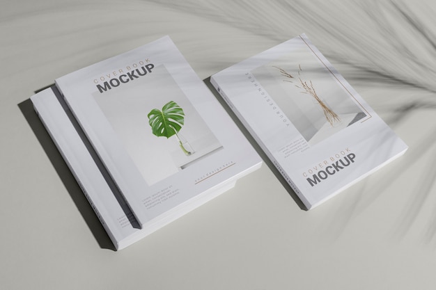 PSD book mockup with shadow overlay