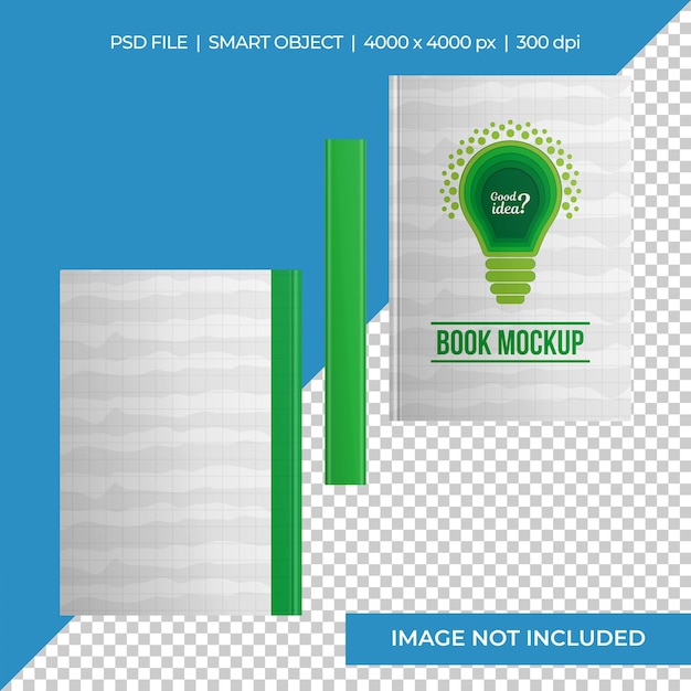 Book mockup with three points of view