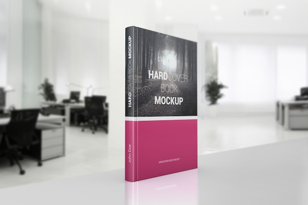 book on office table mockup