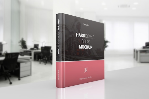 Book on office table mockup