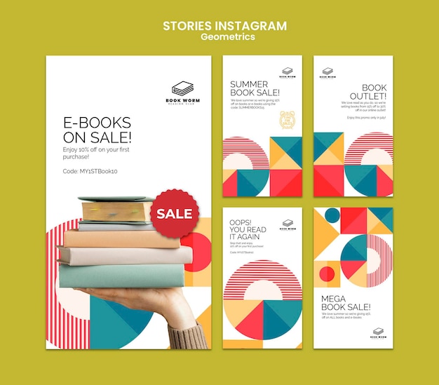 PSD book outlet social media stories