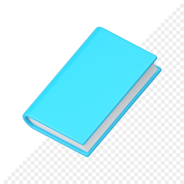 Book paper literature blue cover educational learning knowledge information 3d icon