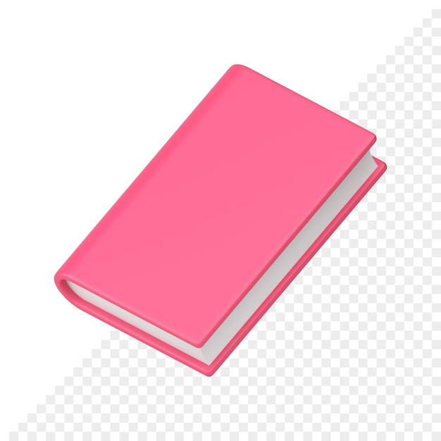 Book paper literature pink cover educational learning knowledge information 3d icon