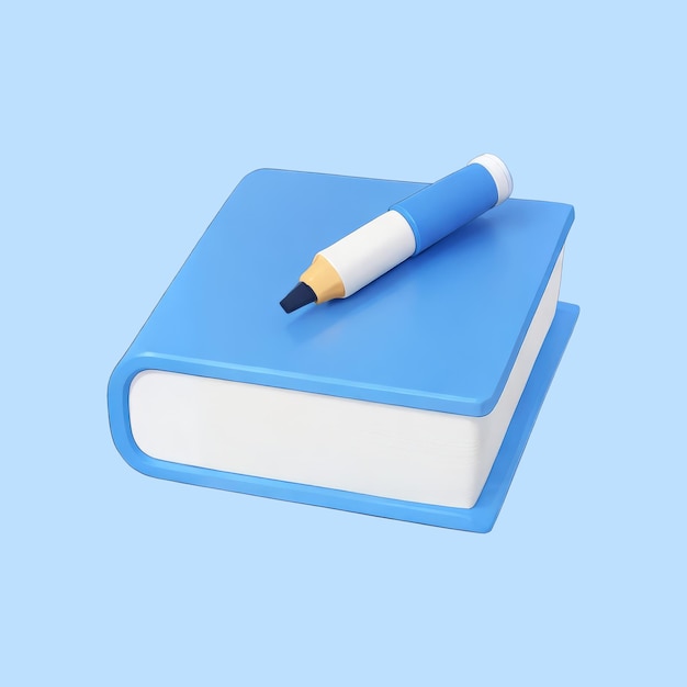 Book and pencil icon illustration