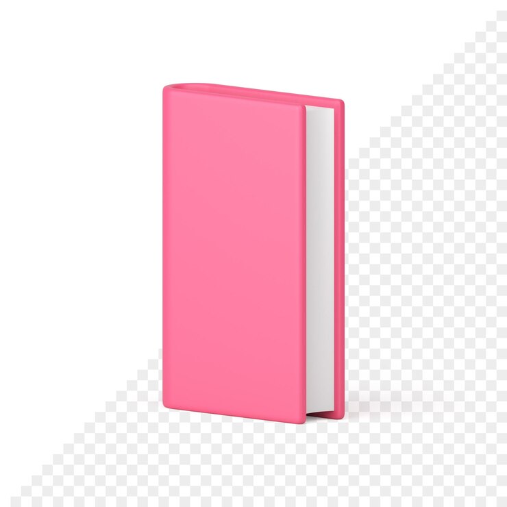 PSD book pink cover educational academic schoolbook for knowledge learning 3d icon