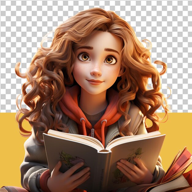 PSD book reading day png illustration