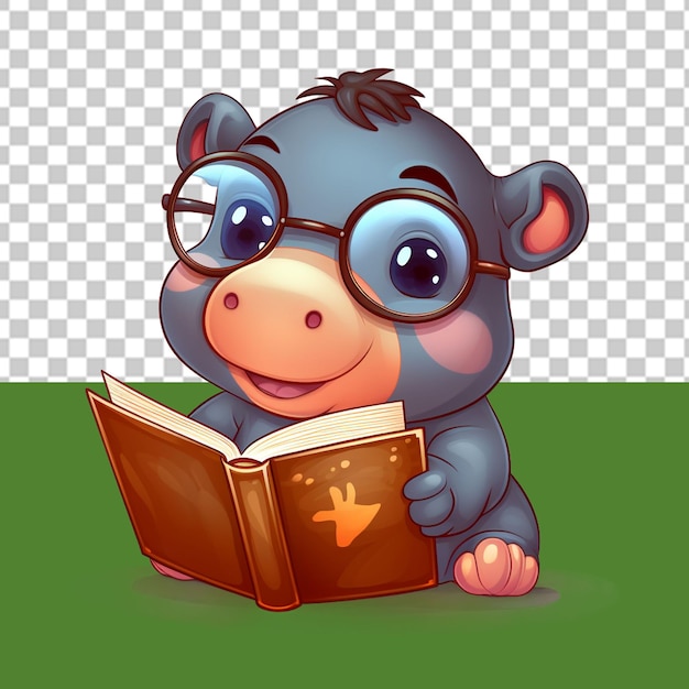 PSD book reading day png illustration