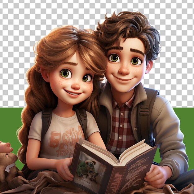 PSD book reading day png illustration