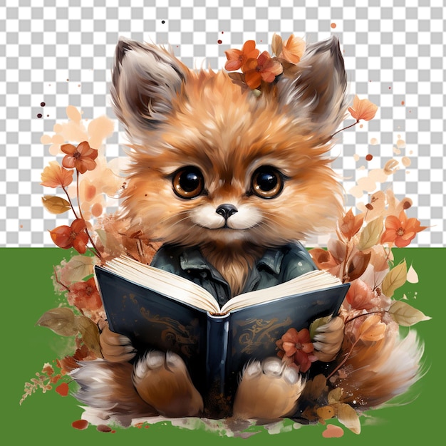 PSD book reading day png illustration