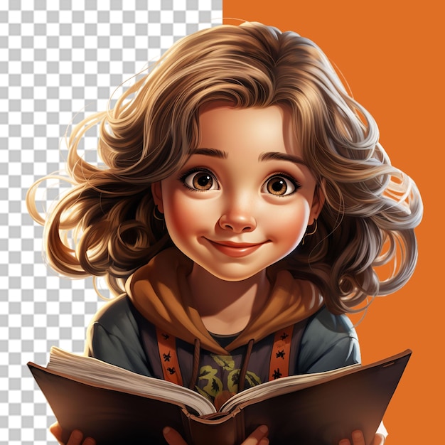 PSD book reading day png illustration