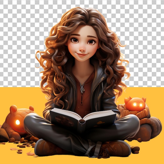 PSD book reading day png illustration