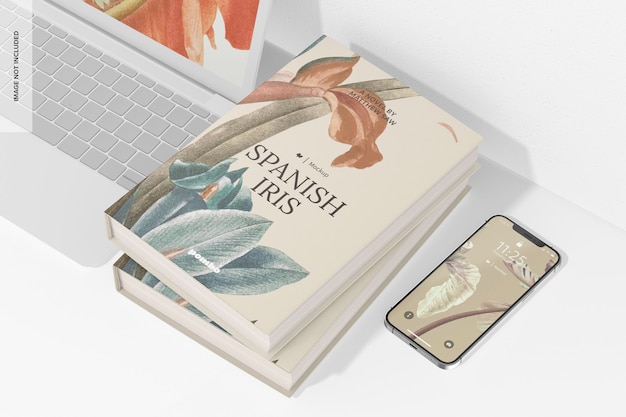 Book Scene Mockup, met apparaat