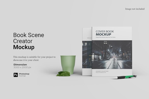 Book screen creator mockup design