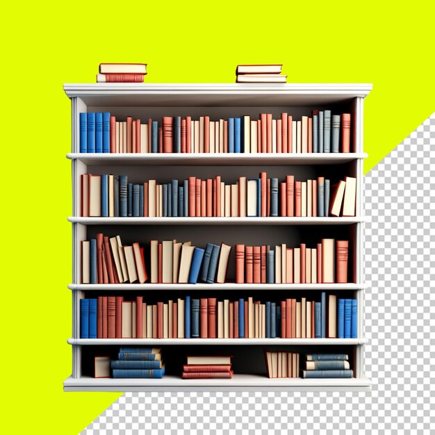 Book shelf on transparent background