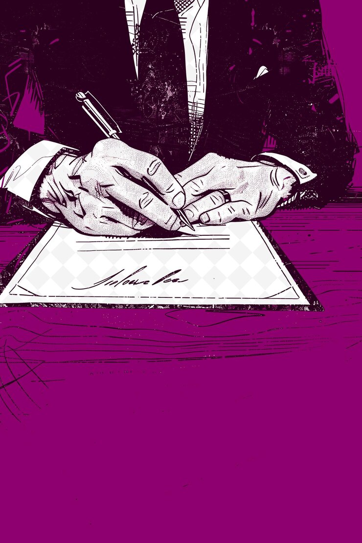 PSD book signing of a presidential candidate with bitcoin theme flat illustration election campaign