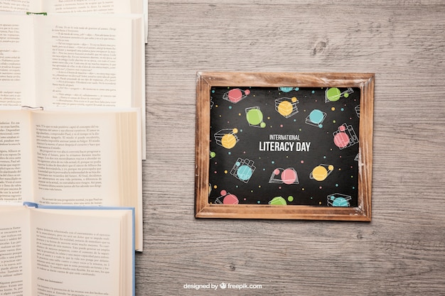 PSD libro e mockup di ardesia