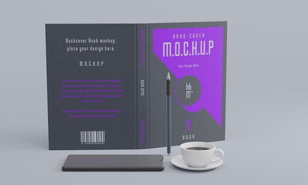 Mockup di design di cancelleria per libri