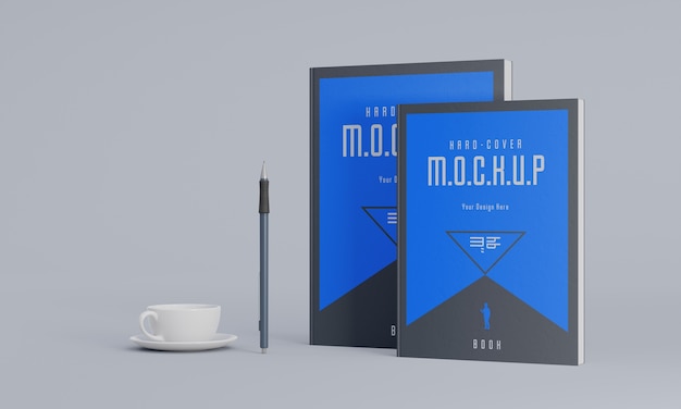 PSD book stationery desing mockup