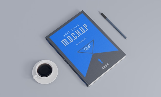 PSD book stationery desing mockup