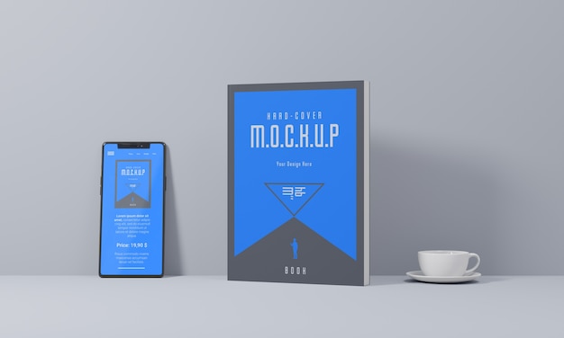 Book stationery desing mockup