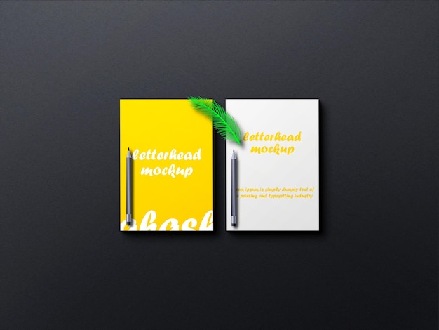 PSD a book that says'yellow headdress mockup'on it