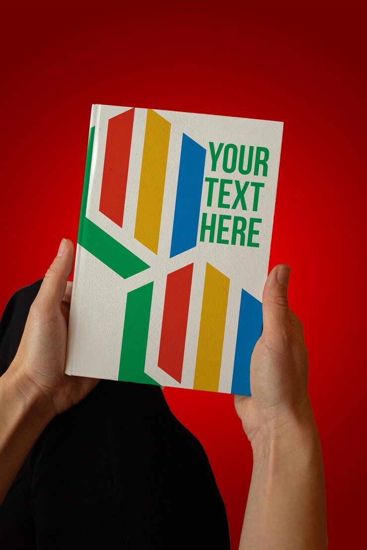 A book that says your text here on it
