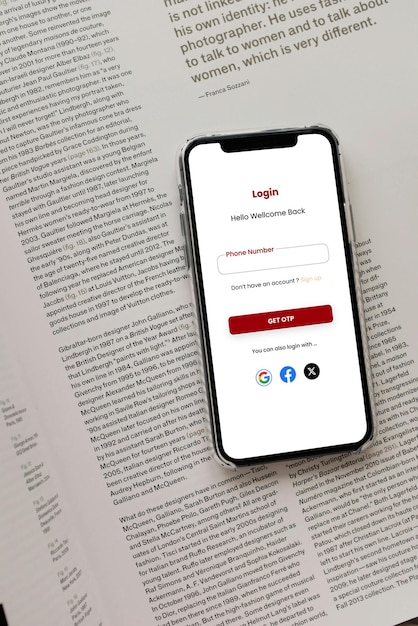 book top mobile mockup