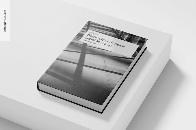Book with Adhesive Label Mockup Right View