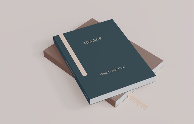 PSD book with bookmark design mockup