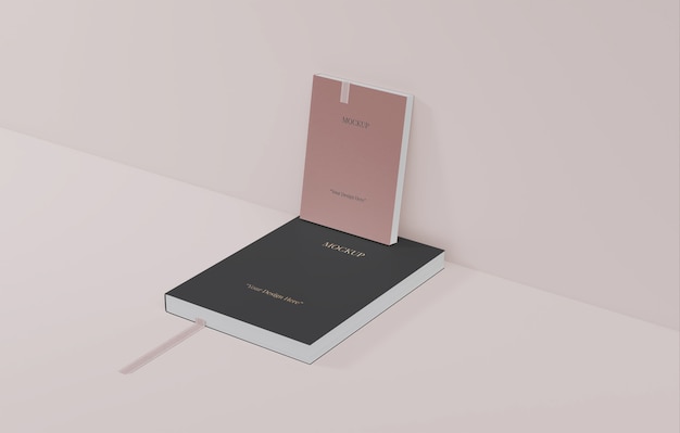 Book with bookmark design mockup