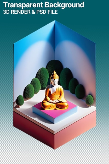 PSD a book with a buddha sitting on it