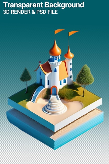 PSD a book with a castle on top of it