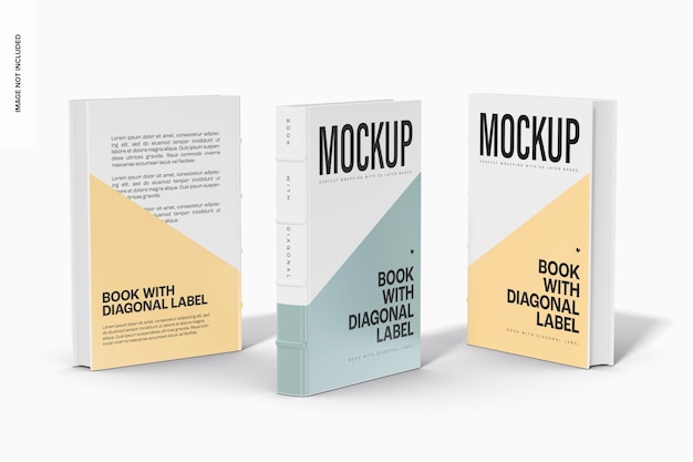 Prenota con mockup etichetta diagonale