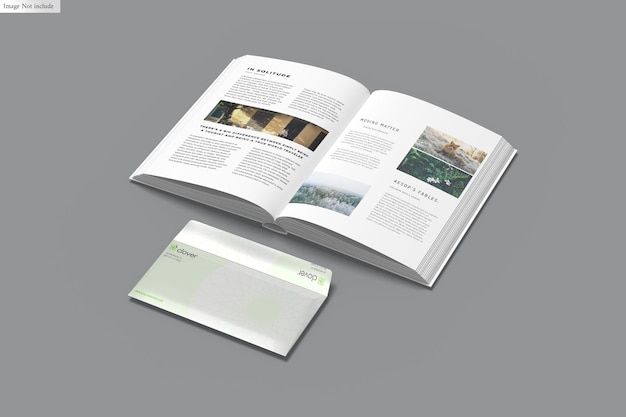 Libro con busta mockup