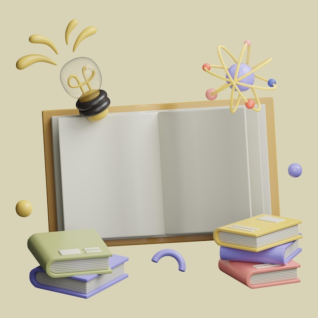 Книга с лампочкой на ней и книга на ней