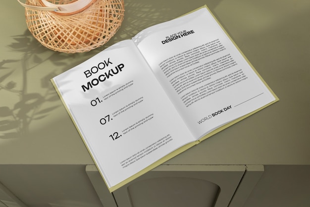 Book with shadows mockup