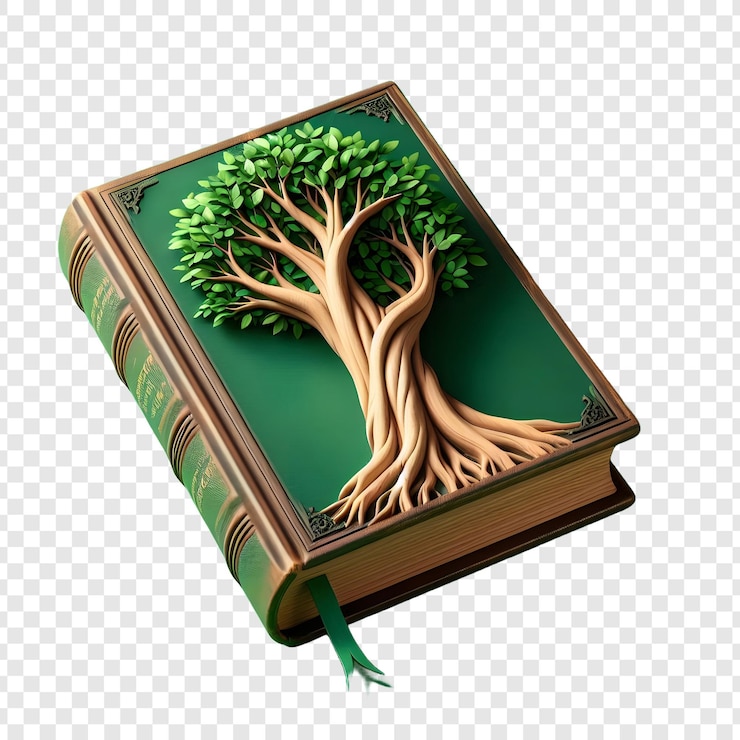 PSD a book with a tree on the cover that says quot tree quot