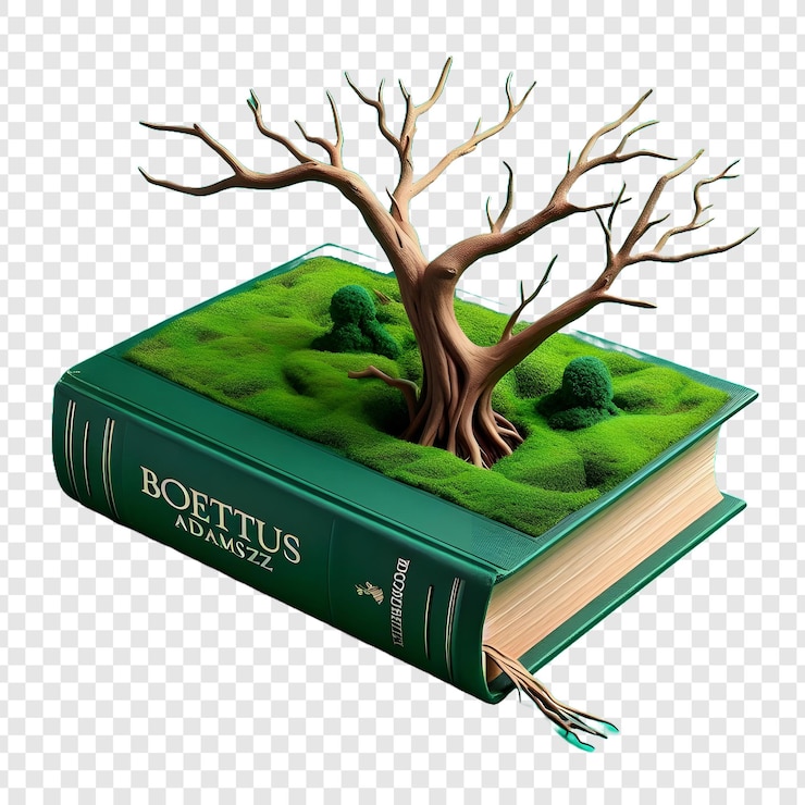 PSD a book with a tree on the cover and the title quot the book quot