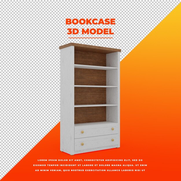 Bookcase isolated model