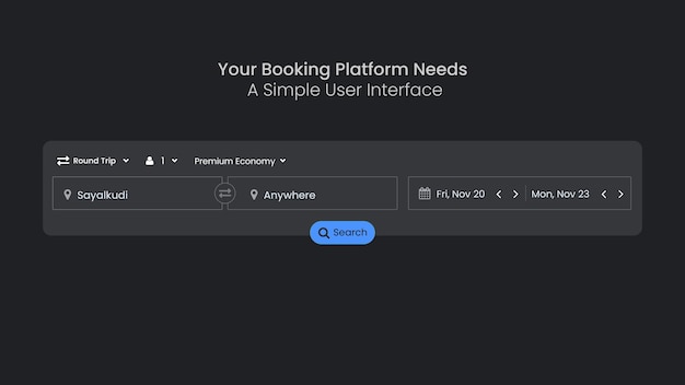 PSD booking ui design