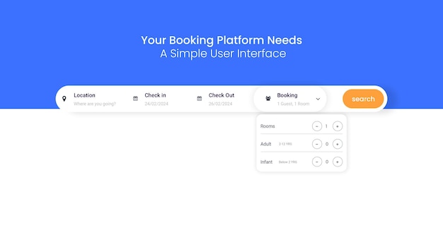 PSD booking ui design