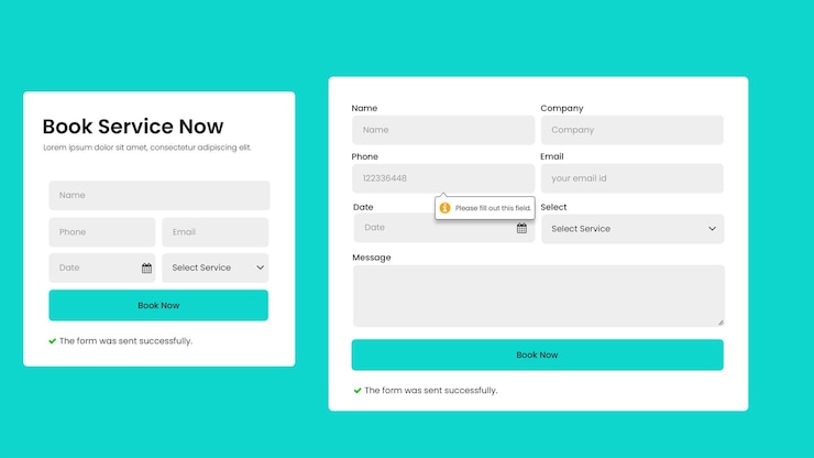 PSD booking user interface