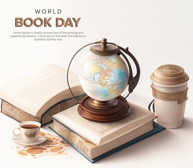 PSD bookish delight creative psd design per la giornata mondiale del libro