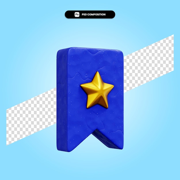 Bookmark 3d render illustration isolated